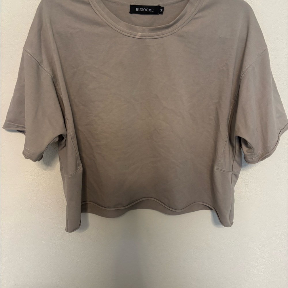 HUGO Taupe Crop Top